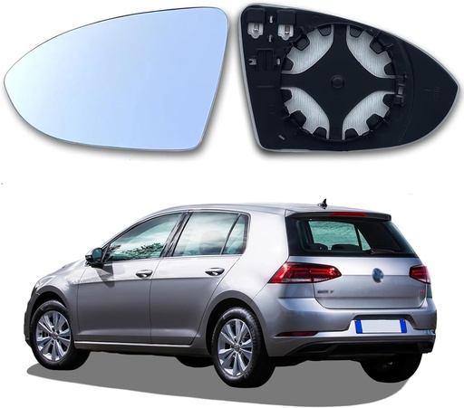 ZkateTrade Oglinda de schimb pentru Golf 7, oglinda laterala incalzita pe partea stanga pentru Golf 7 cu placa de suport, oglinda exterioara incalzita asferica pentru masina