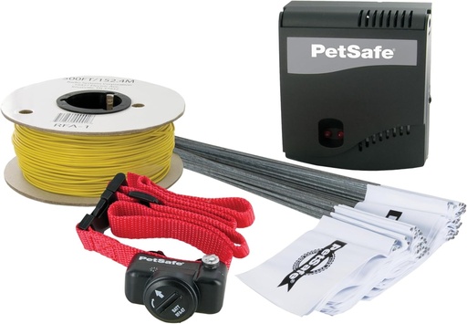 Sistem de gard pentru caini cu fir PetSafe pentru caini peste 3,6 kg - 4 nivele de stimulare - Toate tipurile de curte (pana la 0,13 hectare) - Impermeabil - Usor de instalat