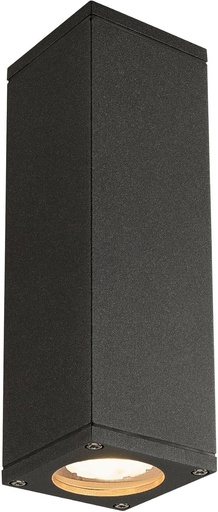 SLV THEO SUS/JOS | Iluminat pentru gradini, terase, fatade, pereti case, zone de intrare, lumini de exterior, spoturi de exterior, spoturi LED | IP44, antracit, patrat, 2xGU10