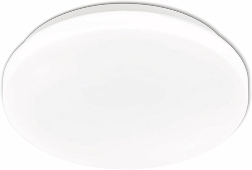 Plafoniera LED EGLO Pogliola, O 26 cm, plafoniera rotunda, lumina plana pentru dormitoare si holuri, metal si plastic alb, alb cald