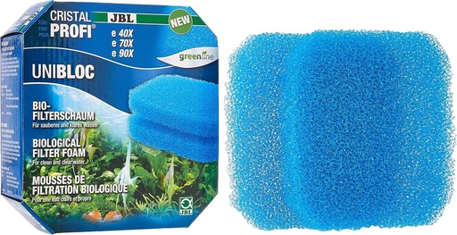 JBL UniBloc 6016100 Insertie de spuma cu bio-filtru pentru filtre de acvariu CristalProfi e 40X, e 70X, e 90X, pachet de 2