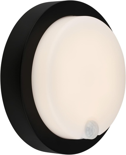 BRILONER - Lampa de exterior cu detector de miscare, Lampa de perete cu baterie, Lampa cu baterie, Lumina alba calda, Negru, 170x55 mm (DxH)