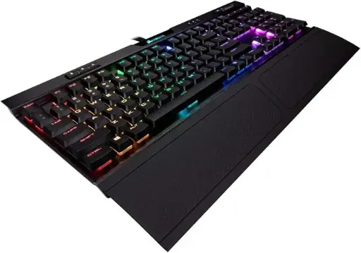 Tastatura mecanica pentru jocuri Corsair, cu fir, K70 MK.2 Low Profile Rapidfire (viteza Cherry MX: rapida si de inalta precizie, iluminat din spate LED RGB dinamic)