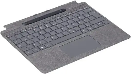 Tastatura Microsoft Surface Pro Signature (Platinum) in pachet cu Slim Pen 2 | compatibila cu Surface Pro (editia 11), Surface Pro 9 si Surface Pro 8