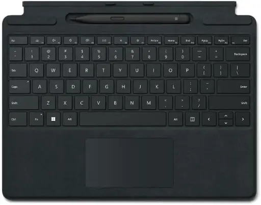 Tastatura Microsoft Surface Pro 8/9/X Signature neagra, inclusa in pachet cu Slim Pen 2 negru