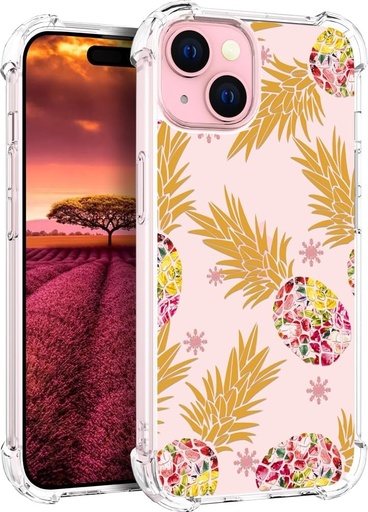 Carcasa pentru iPhone 15, transparenta, cu model dragut de carlig, pentru femei si fete, rezistenta la zgarieturi, pentru iPhone 15