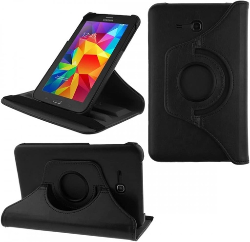 Husa COOVY(R) 2.0 pentru Samsung Galaxy TAB 3 LITE 7.0 SM-T110 SM-T111, husa inteligenta cu rotatie la 360°, protectie si suport | Negru