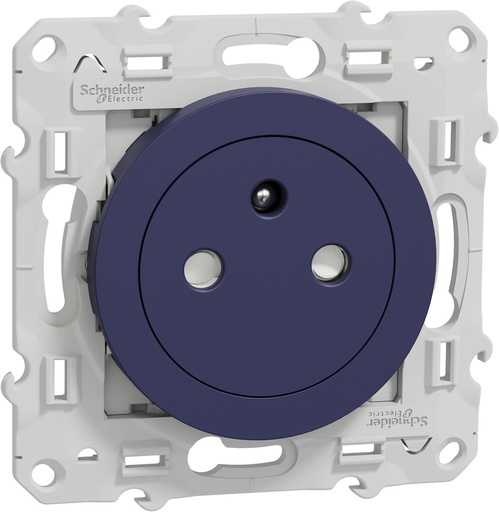 Schneider Electric - Odace - Priza incastrata 2P+T - Cobalt - conectare rapida - S550052