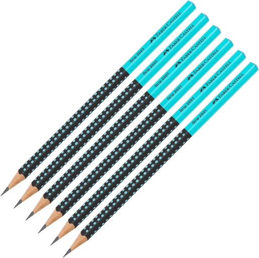 Set de creioane Faber-Castell Grip 2001 bicolore 205084, 6 piese, pentru copii si adulti
