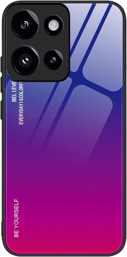 Carcasa BORYA pentru Motorola Edge 50 Neo, ultra subtire, moale, din silicon TPU, rezistenta la socuri, eleganta, colorata, cu gradient, sticla securizata 9H, albastru-rosu gradient