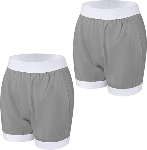 Carer, lenjerie intima impermeabila pentru incontinenta, pachet de 2 boxeri pentru adulti, husa de scutec din plastic, lavabila, reutilizabila, impermeabila, pentru incontinenta, unisex, gri, marimea L