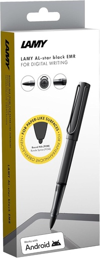 Lamy AL-star EMR negru (varf POM) - Stylus Pen cu ecran tactil pentru multe dispozitive Android - cu prindere ergonomica - scriere si desen precise pe suporturi digitale - cu buton functional