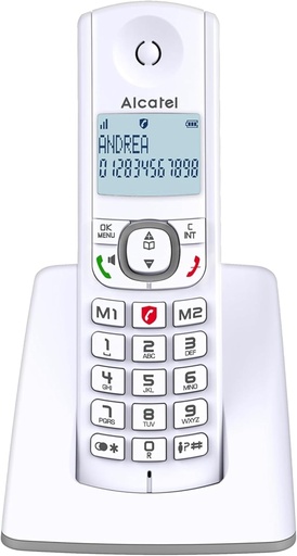 ALCATEL F530 - Telefon fix fara fir DECT - Ecran mare cu iluminare din spate - Maini libere - Functie de blocare a apelurilor - 2 taste de memorie directa - Alb/Gri