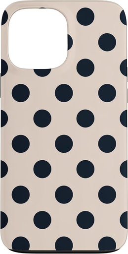 Carcasa bej pastel cu model negru cu buline pentru iPhone 13 Pro Max