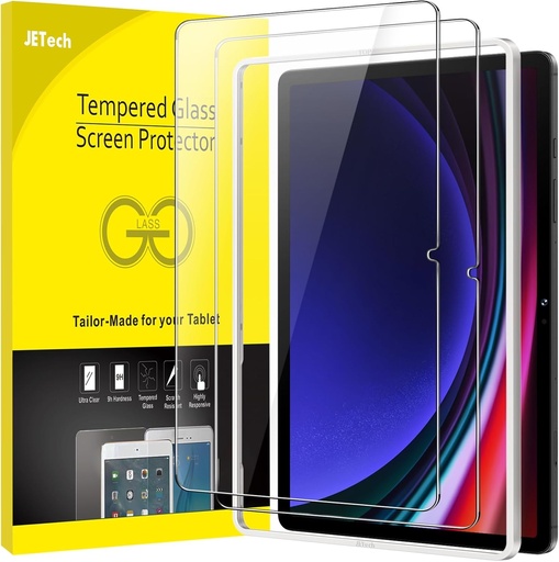 Sticla securizata JETech pentru Samsung Galaxy Tab S9 11 inch si Galaxy Tab S10 Lite / S10 FE / S9 FE 10.9 inch, cu instrument de instalare usoara, folie de protectie pentru ecran, HD Clear, pachet de 2