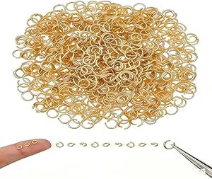 UNICRAFTALE 1000 Bucati Inele de Salt de 3 mm Inele despicate din Aur Inele de Salt din Otel Inoxidabil Inele de Salt Metal Deschise Consumabile pentru Bijuterii pentru Fabricarea de Bijuterii Repararea Colierului si Bratarii DIY