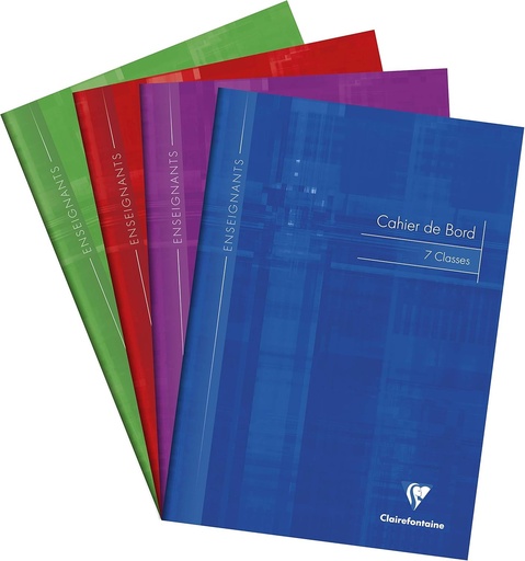 Clairefontaine 3119C Jurnal de bord capsat pentru 7 clase - A4 21x29.7 cm - 48 pagini - 110 g hartie de registru verde - coperta cartonata laminata - culoare aleatorie